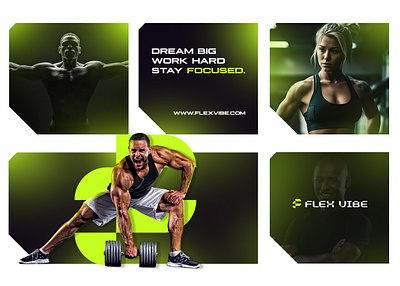 Flex Vibe, Brand Identity Design brand identity design branding exercise fitness fitness logo graphic design gym gym branding gym logo design identity logo ui