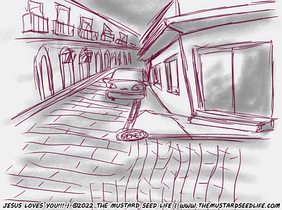 City Street Corner | Digital Sketch Study digital environment jesus loves you!!! learn learning outdoors outside practice sketch study the mustard seed life