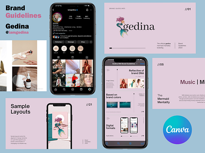 Brand Guidelines - Gedina artist brand guidelines brand identity branding canva content creator creator design graphic design personal branding