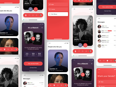 Dating App iOs UX & UI Design branding clean dating app design illustration ios mobile mobile app typography ui ux website