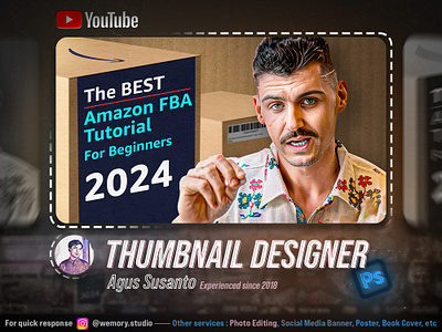 Thumbnail Design - Free Amazon Course design graphic design manipulation midjourney photo editing photoshop thumbnail youtube thumbnail