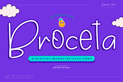 Broceta- A Playful Monoline Kids Font monoline brush