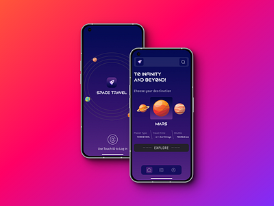 Interplanetary Flight Booking App - UI Design animation design ui ux