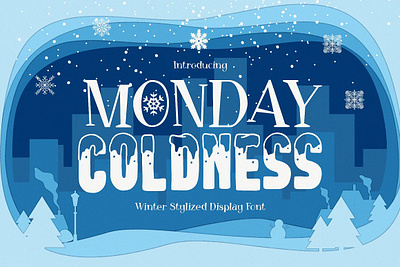 Monday Coldness Font alphabet blue holiday bright christmas cold cold snowy collection dingbat font illustration lettering mandala winter season snow style symbol ice type typeset vector winter