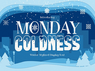 Monday Coldness Font alphabet blue holiday bright christmas cold cold snowy collection dingbat font illustration lettering mandala winter season snow style symbol ice type typeset vector winter