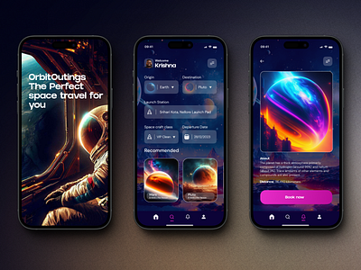 🚀 Interplanetary Flights - Book Your Space Adventure Now! 🌌 booking app design space booking tickets space design ticket booking app ticket booking app for space user experience user interface