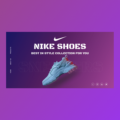 Nike Gradient Soles Landing Page graphic design nike shoes ui
