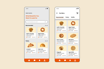 Homepage for application for the sale of bread app bread design homepage menu ui ux