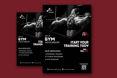 Body Fitness GYM Flyer Design agency flyer design black club company design fitness flyer girls gym club graphic design gym illustration typography youga