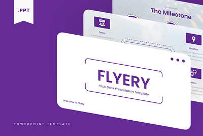 Flyery PowerPoint Template business company flyery gsl key modern orange pitch deck powerpoint ppt pptx presentation template purple ui website