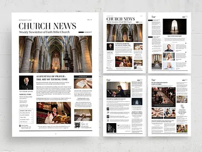 Church Newsletter Template brochure bulletin church indd indesign layout letter magazine news newsletter