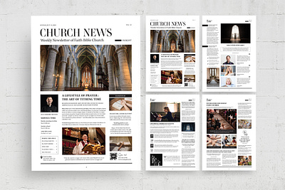 Church Newsletter Template brochure bulletin church indd indesign layout letter magazine news newsletter