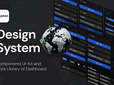 GeoSpatial UI Components Dark Theme dark theme dashboard design icon minimal style guide ui user interface