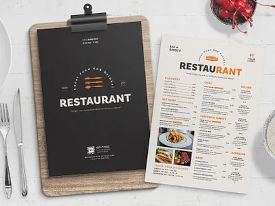Modern Menu Layout design food illustration indd indesign layout menu modern restaurant simple template