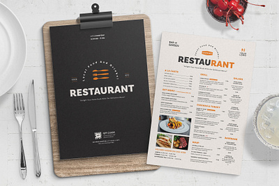 Modern Menu Layout design food illustration indd indesign layout menu modern restaurant simple template