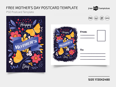 Free Mother’s Day Postcard Template in PSD card download greeting card download postcard template free free psd freebie greeting card holiday holiday postcard mother mothers day mothers day postcard postcard postcard psd postcard template postcards