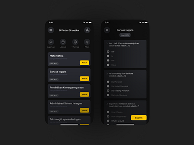 Si Pintar Binastika - Exam Application app education figma mobile ui uidesign