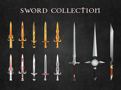 Sword Collection gaming items gaming weapon hand weapons illustations sword collection sword illustation