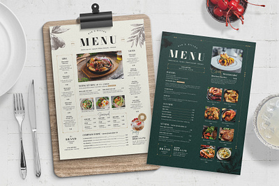 Menu Template bar bistro cafe food hotel layout menu modern simple template