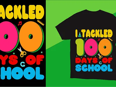100 days of school t-shirt design 100 day of school 100 days t shirt design branding design graphic design illustration modern t shirt school school t shirt design student student t shirt design t shirt design university vector