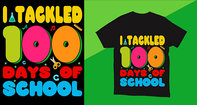 100 days of school t-shirt design 100 day of school 100 days t shirt design branding design graphic design illustration modern t shirt school school t shirt design student student t shirt design t shirt design university vector