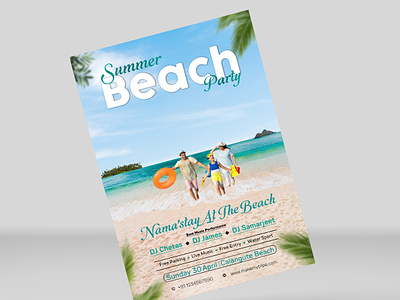 Summer Beach Party Flyer beach branding desgin flyer graphic graphic design motion graphics party party flyer summer beach flyer