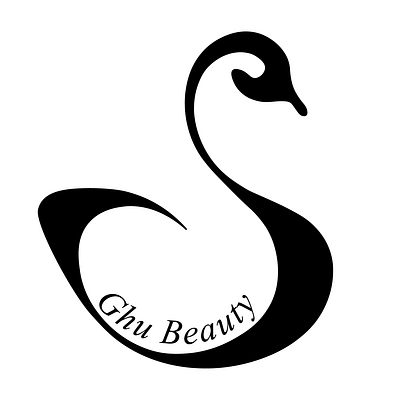 ghu beauty- logo beauty beauty and cosmetic beauty and cosmetic brand beauty and cosmetic logo black swan branding cosmetic design graphic design logo logo design luxury minoo akbari swan visual branding design visual branding designer visual identity visual identity design