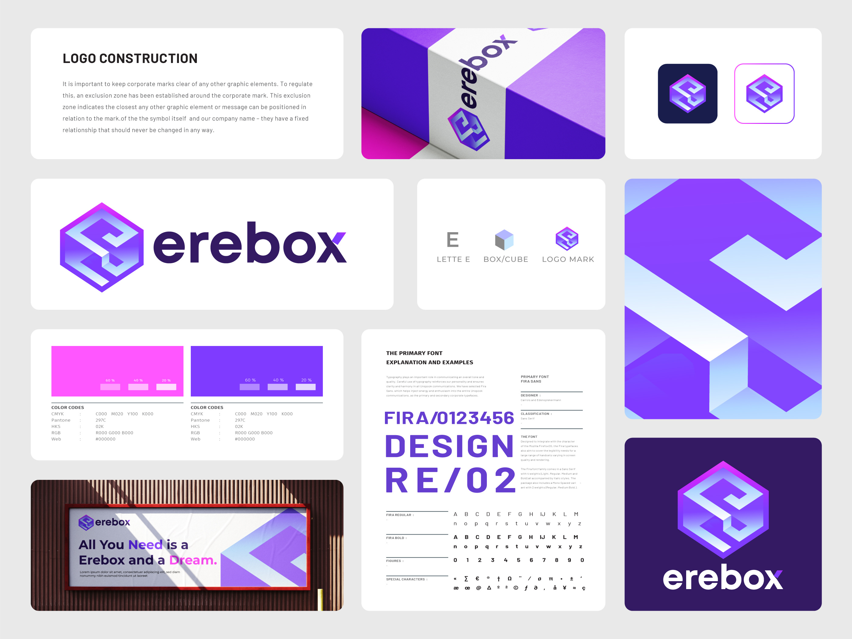 Modern Branding design for Erebox a b c d e f g h i j k l m n agency brand identity branding branding designer cube logo design icon identity illustration letter e logo logo logo design logo designer logotype modern modern logo symbol technology typography