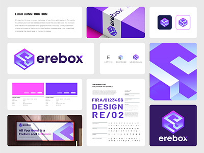 Modern Branding design for Erebox agency brand identity branding branding designer cube logo design letter e logo logo logo design logo designer logotype modern symbol technology