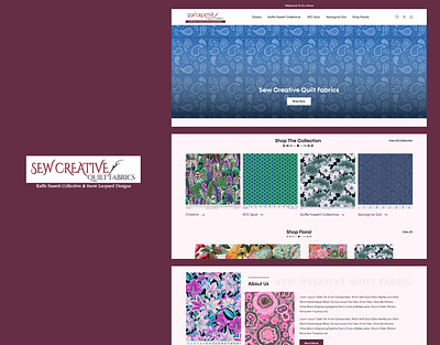 Sew Creative Quilt Fabric Store Design branding design graphic design landing page typography ui ux website design