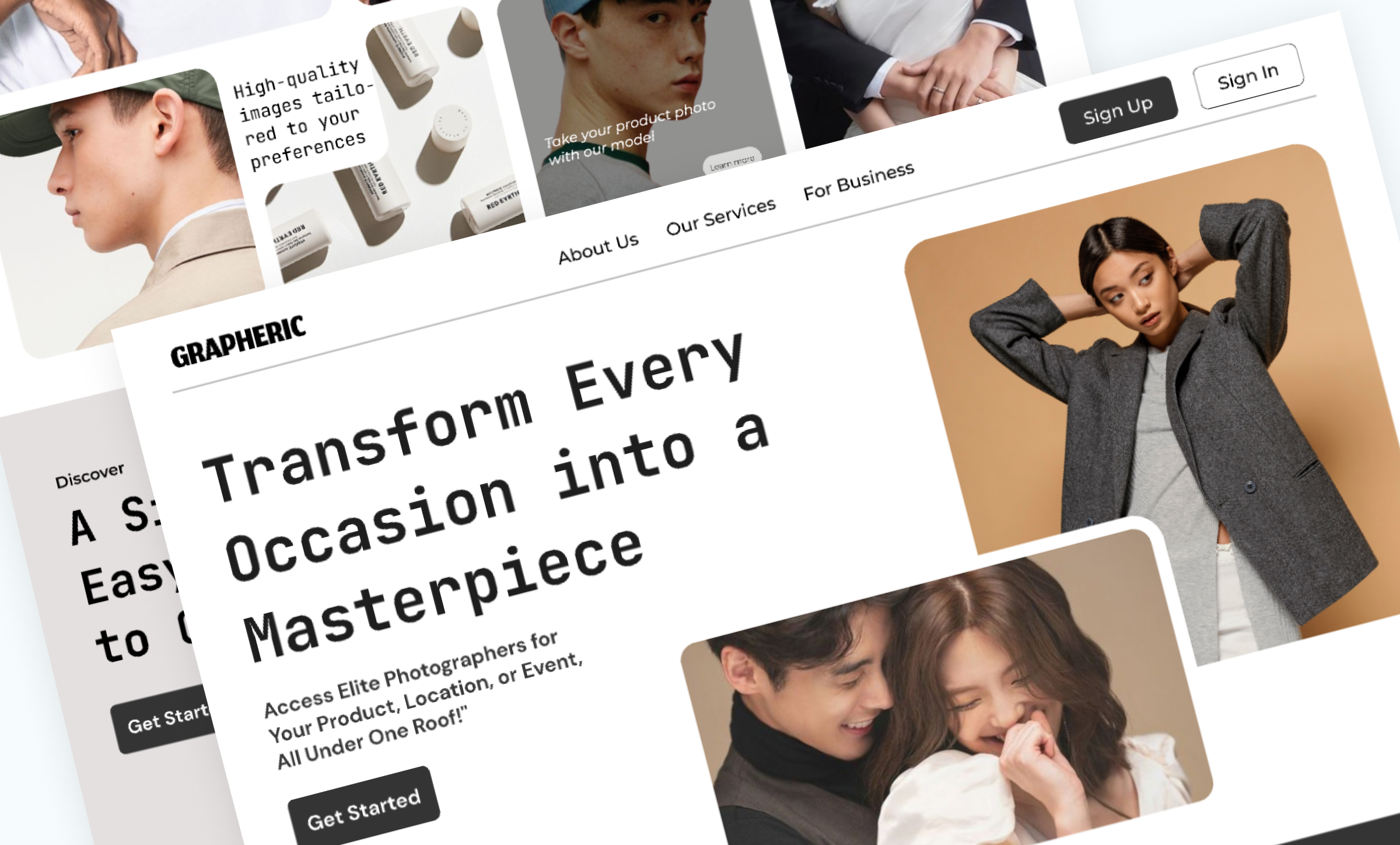 Grapheric - Photography Services Website Landing Page ui ux web design website