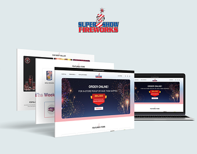 Super Show fireworks Store Design branding design fireworks graphic design landing page typography ui ux website design