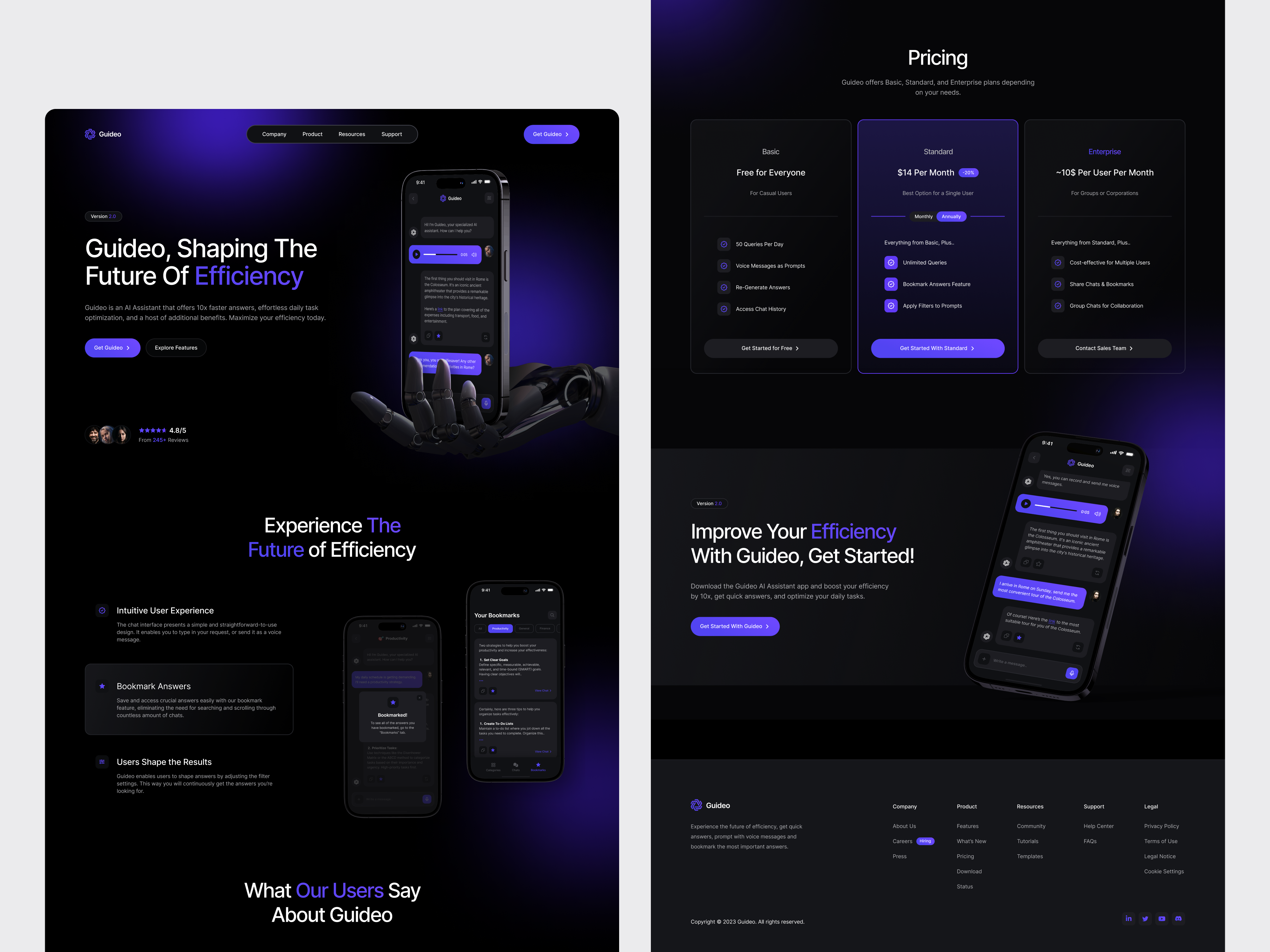 Guideo - Home Page ai ai design ai designer ai web design ai website branding branding designer design graphic design graphic designer product designer ui ui design ui designer ux uxui web web design website website design