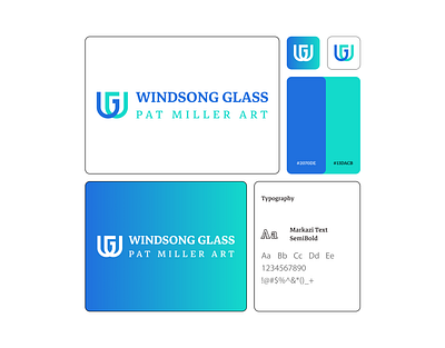 Windsong Glass Logo Design branding graphic design illustration logo typography vector