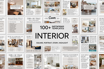 Interior White Template 3d animation branding canva pack canva templates design furniture graphic design home decor illustration instagram branding instagram feed instagram templates interior logo motion graphics property ui ux vector