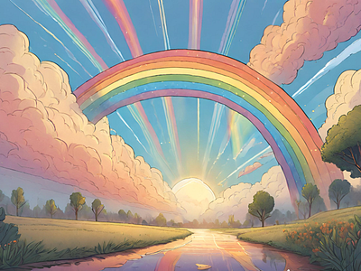 Stunning Rainbow 1 design graphic design illustration vector