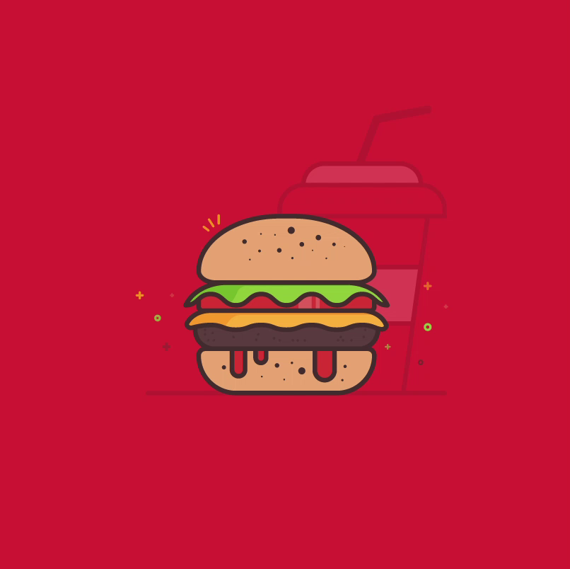 Bouncy Hamburger Illustration by Mubarak Abubakar on Dribbble