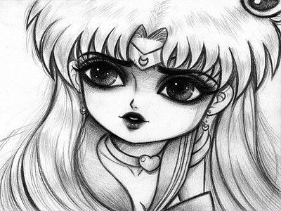 Redraw Sailor Moon anime art artwork character handdrawn illustration manga pencil pencil drawing pencil sketch portrait redraw sailor moon sailor moon school girl sketch traditional art usagi