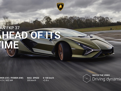 Lamborghini SIAN landing page | Figma cars design figma lamborghini landingpage landingpagedesign typography ui web webdesign