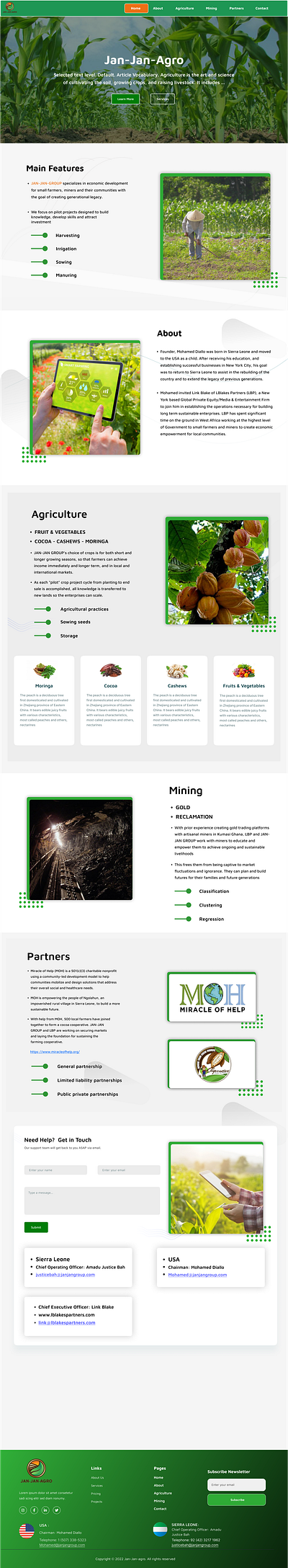 Jan-Jan-agro one page webdesign 3d animation branding graphic design logo motion graphics onepage ui