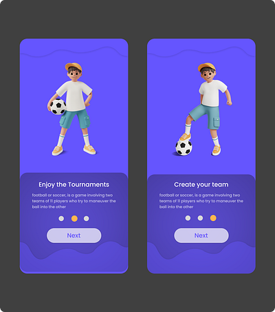 Onboarding Screen for Football Tournament App design landingpage mobileapp uidesign uiuxdesign uxdesign