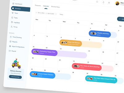 TableTrek SaaS Dashboard - Calendar Page clean web dashboard figma food food and bevarage food delivery website food ordering website foodmenu management minimal design restaurant restaurant website saas saasdashboard trendy design ui ux web webapp