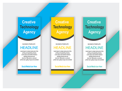 Creative Technology Agency Rollup Design banner banner design banner design templates company logo graphic design logo design modern logo rollup simple website banner design x banner x banner printing x banner stand size