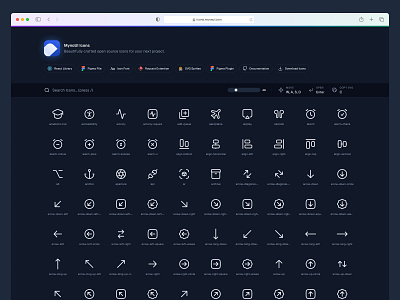 MynaUI Icons Website Small Redesign 🎨 icon iconography icons web design website