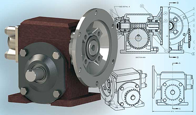 PDF to 3D CAD Conversion of Reducer Gear Assembly 3d cad conversion cad conversion services gear assembly manufacturing pdf to cad reducer gear
