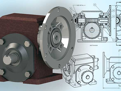 PDF to 3D CAD Conversion of Reducer Gear Assembly 3d cad conversion cad conversion services gear assembly manufacturing pdf to cad reducer gear