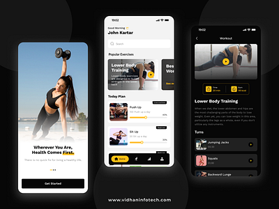 Fitness App UI Design app concept design figma fitness health ui