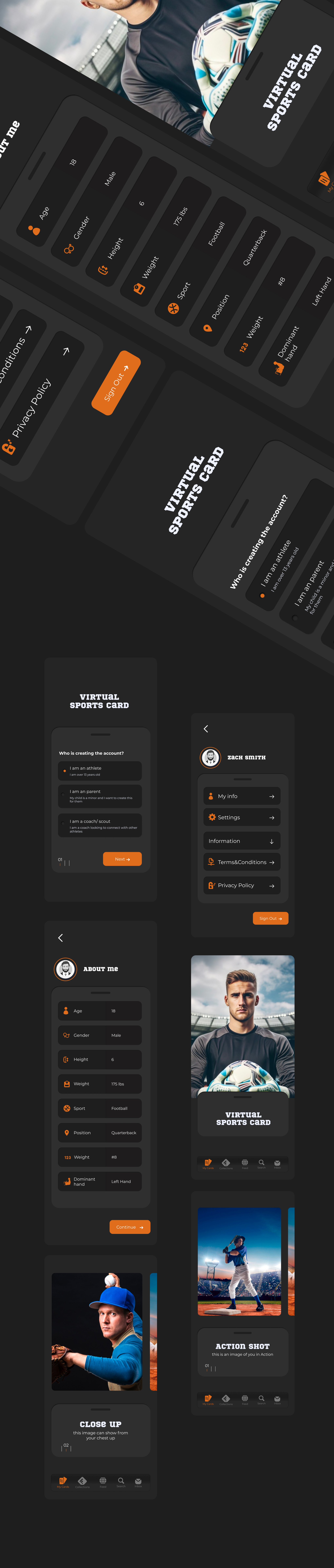 Sport App in Nice Dark Theme graphic design mobile app ui