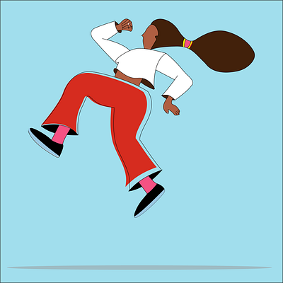 Girl Jumping illustration vector