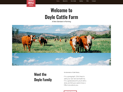 Doyle Cattle Farm - Dairy Farm Website dairy farm design website wix wix website